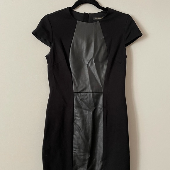 Black Leather Cynthia Steffe Dress - Picture 1 of 3